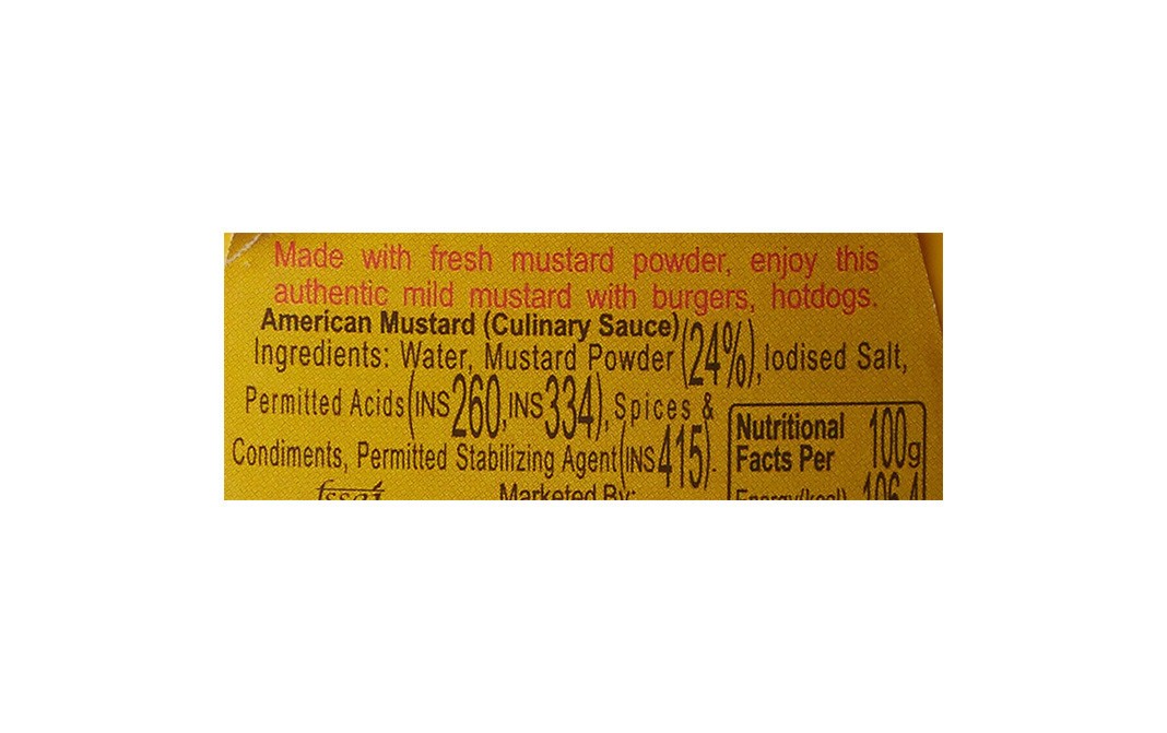 Dr. Oetker Fun foods American Mustard    Plastic Bottle  260 grams